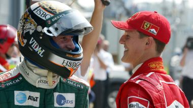 F1, GP Italia 2002: Eddie Irvine (Jaguar) e Michael Schumacher (Ferrari)