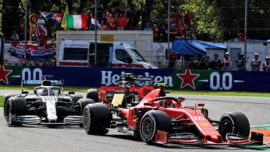 F1 GP Italia 2019, Monza: il duello tra Charles Leclerc (Ferrari) e Lewis Hamilton (Mercedes)
