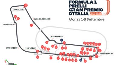 F1 GP Italia 2023, Monza: la mappa della pista con tutte le tribune disponibili