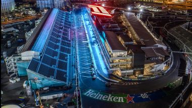 F1 GP Las Vegas 2023: la palazzina dei box e la (contestata) uscita della pit-lane | Foto: Twitter @F1LasVegas