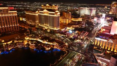 F1 GP Las Vegas: vista notturna della città di Las Vegas