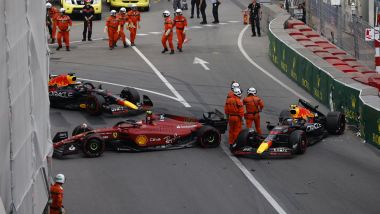 F1 GP Monaco 2022, Monte Carlo: l'incidente di Sergio Perez (Red Bull) in qualifica