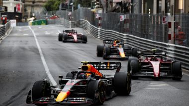 F1 GP Monaco 2022, Monte Carlo: Sergio Perez (Red Bull) davanti a Sainz, Verstappen e Leclerc sul finale