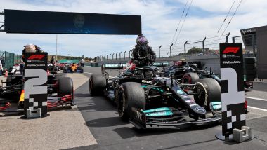 F1 GP Portogallo 2021, Portimao: Max Verstappen (Red Bull) e Lewis Hamilton (Mercedes)