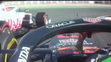 F1 GP Portogallo 2021, Portimao: Perez (Red Bull) ostacolato da Mazepin (Haas)