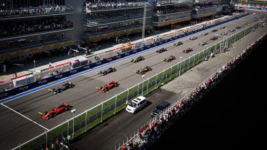 F1 GP Russia 2019, Sochi: le auto schierate in griglia di partenza