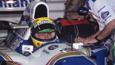 F1 GP San Marino 1994, Imola: Ayrton Senna (Williams Racing) prima del via della gara