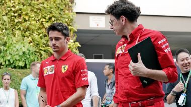 F1, GP Singapore 2019: Charles Leclerc con Mattia Binotto, team principal Ferrari