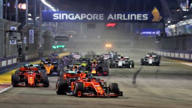 F1 GP Singapore 2019, Marina Bay: la partenza della gara della passata stagione