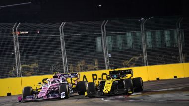 F1 GP Singapore 2019, Marina Bay: Lance Stroll (SportPesa Racing Point), Daniel Ricciardo (Renault)