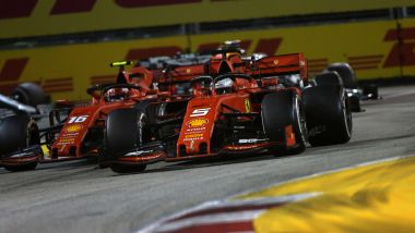 F1 GP Singapore 2019, Marina Bay, Sebastian Vettel e Charles Leclerc (Ferrari)