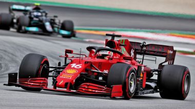 F1, GP Spagna 2021: Charles Leclerc (Ferrari) precede Valtteri Bottas (Mercedes)