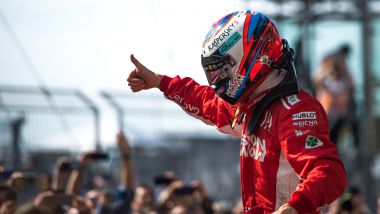 F1, GP Stati Uniti 2018: Kimi Raikkonen (Ferrari) festeggia la vittoria
