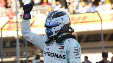 F1 GP Stati Uniti 2019, Austin: Valtteri Bottas (Mercedes) festeggia la pole position