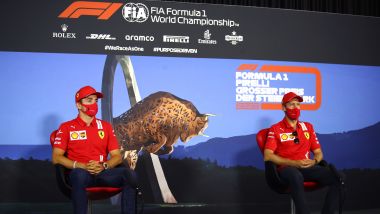 F1 GP Stiria 2020, Red Bull Ring: Charles Leclerc e Sebastian Vettel (Ferrari) in conferenza stampa