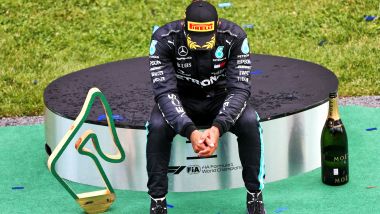 F1 GP Stiria 2020, Red Bull Ring: Lewis Hamilton (Mercedes) dopo la premiazione