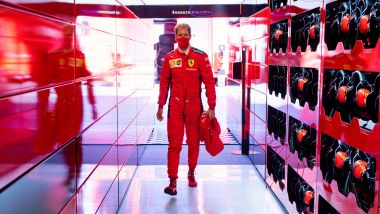 F1 GP Stiria 2020, Red Bull Ring: Sebastian Vettel entra nel box Ferrari