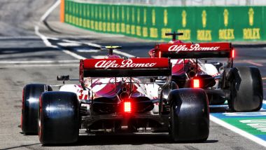 F1 GP Toscana Ferrari 1000, Mugello: Antonio Giovinazzi e Kimi Raikkonen (Alfa Romeo Racing)