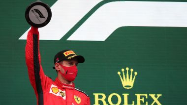 F1 GP Turchia 2020, Istanbul: Sebastian Vettel (Scuderia Ferrari) sul podio