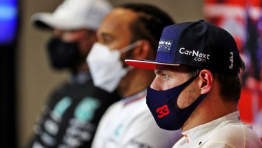 F1, GP Turchia 2021: Max Verstappen, Lewis Hamilton e Valtteri Bottas nella conferenza post qualifiche