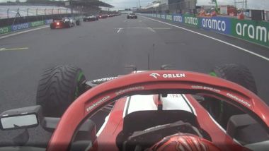 F1 GP Ungheria 2020, Budapest: Raikkonen (Alfa Romeo) fuori posizione in partenza