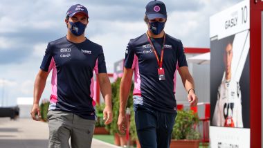 F1, GP Ungheria 2020: i piloti della Racing Point, Sergio Perez e Lance Stroll