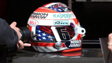 F1 GP USA 2019, Austin: il casco di Charles Leclerc (Ferrari)
