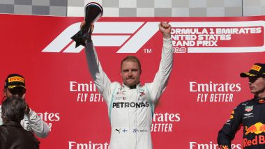 F1 GP Usa 2019, Austin: Valtteri Bottas (Mercedes) sul gradino più alto del podio