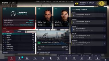 F1 Manager 2022, uno screenshot del gioco
