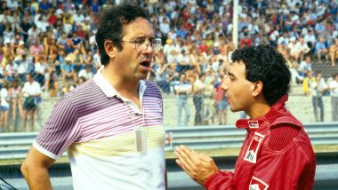 F1: Mauro Forghieri nel 1984 a colloquio con Michele Alboreto