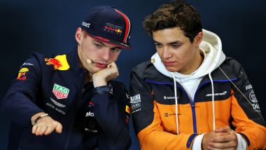 F1: Max Verstappen (Red Bull) e Lando Norris (McLaren)
