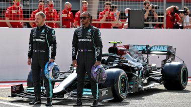 F1 Test Bahrain 2021, Sakhir: Lewis Hamilton e Valtteri Bottas (Mercedes AMG F1)