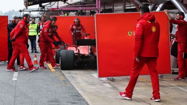 F1 Test Barcellona 2019, Ferrari, pannelli paravento