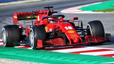 F1 Test Barcellona 2020: Charles Leclerc al volante della Ferrari SF1000
