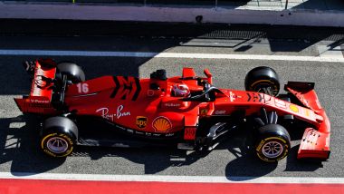 F1 Test Barcellona 2020, la Ferrari SF1000 vista dall'alto