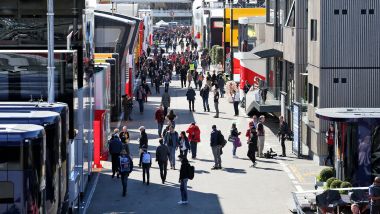 F1 Test Barcellona 2020: l'affollato paddock visto dall'alto