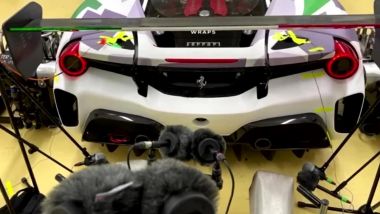 Ferrari 488 Challenge EVO alla registrazione del sound per Gran Turismo 7