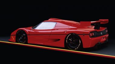 Ferrari F50 GT: la coda con il grande alettone per aumentare la deportanza