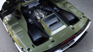Ferrari SC40: il vano motore con il V8 biturbo e bancate a 120° della 296 GTB