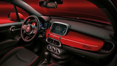 Fiat 500X Hybrid: l'abitacolo della versione (RED)