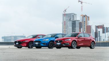 Ford Focus, Seat Leon, Mazda3: mild hybrid a confronto