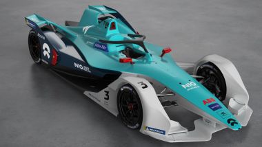 Formula E 2019-2020, la nuova NIO 333 Racing: vista 3/4 anteriore