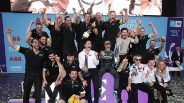 Formula E 2020, ePrix Città del Messico: i festeggiamenti di Mitch Evans e del team Jaguar