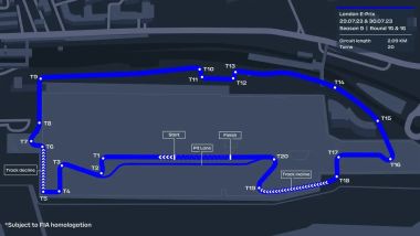 Formula E 2023: la mappa del circuito di Londra | Foto: Fia Formula E