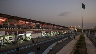 Formula E, ePrix Arabia Saudita 2019-2020: la pit-lane di Ad Diriyah