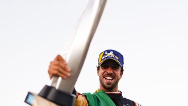 Formula E ePrix Berlino-2 2020: Antonio Felix Da Costa (Ds Techeetah) festeggia la vittoria di gara-2