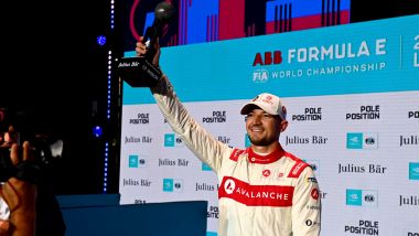 Formula E ePrix Londra 2022: Jake Dennis (Andretti Formula E) festeggia la pole