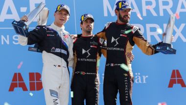 Formula E ePrix Marrakech 2020: il podio. Da sinistra Gunther (Bmw), Da Costa e Vergne (DS Techeetah)