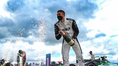 Formula E ePrix Puebla 2021: Edoardo Mortara (Venturi Racing) festeggia sul podio