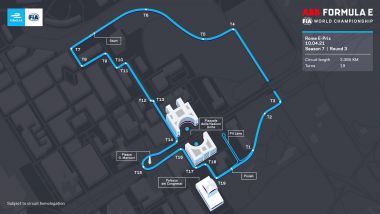 Formula E ePrix Roma 2021: la mappa del nuovo circuito dell'Eur